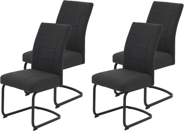 HELA Freischwinger BRINDISI, Esszimmerstuhl (Set, 4 St), XL-Sitz,Federkorb,140kg belastbar,Zertifizierter "Waterfree" Stoff
