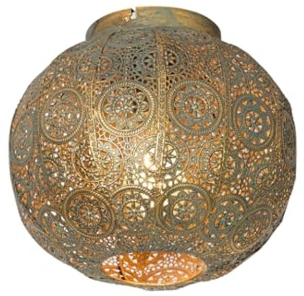 Qazqa Deckenleuchte Baloo, ohne Leuchtmittel, E27, Grün, Orientalisch, Stahl, 1-flammig