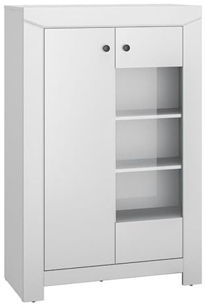 Highboard Terni Stauraumschrank 91,5x42x140 cm silbergrau