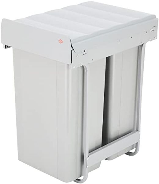 WESCO Bio-Double 40 DT- 32 Einbau-Abfallsammler, 338 x 585 x 485 mm, 2x32L, alugrau, 1 Stück,757812-85