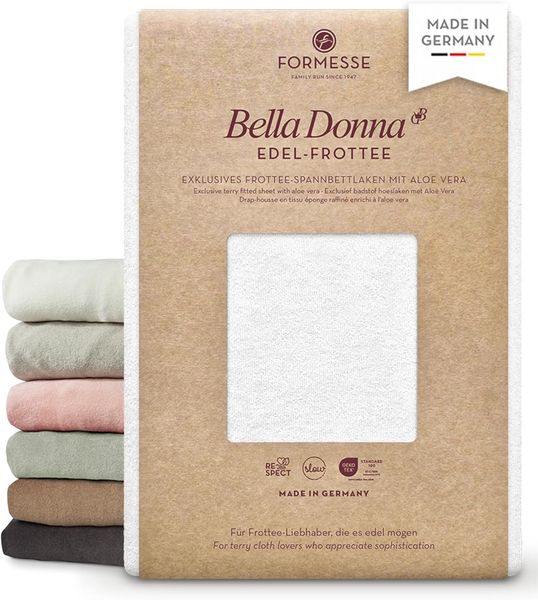 Formesse Bella Donna Edel-Frottee Spannbetttuch|90x190 - 100x220 cm| weiss