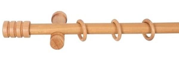 SN DECO GROUP Gardinenstange Pisa, 1-läufig, Fixmaß, mit Bohren, verschraubt, Holzwerkstoff, 28 mm, Holz, verschiedene Längen und Farben, Komplettset
