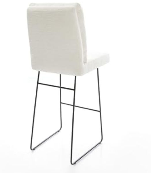 Barstuhl Pela-Flex Bouclé Soft Beige Kufengestell Metall Schwarz Bild 6