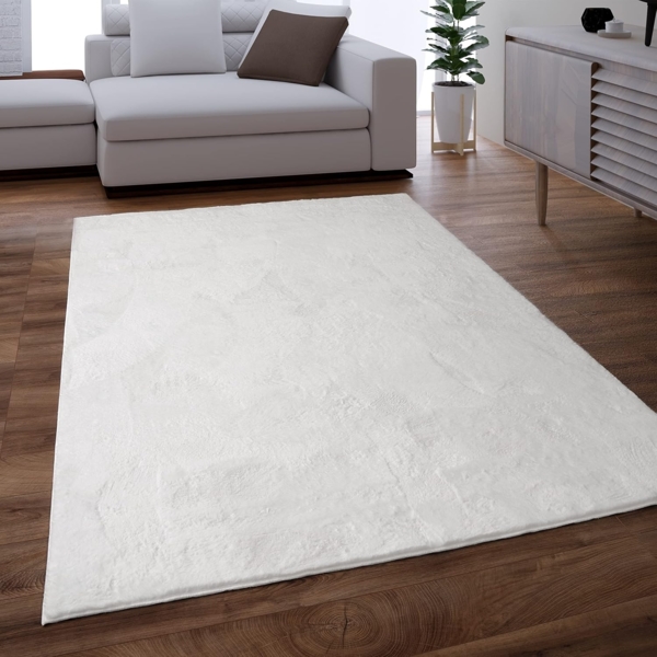 Paco Home Fellteppich Kunstfell Soft 380, rund, Höhe: 14 mm, Langflor, Kuschelteppich - besonders weich, Uni-Farben
