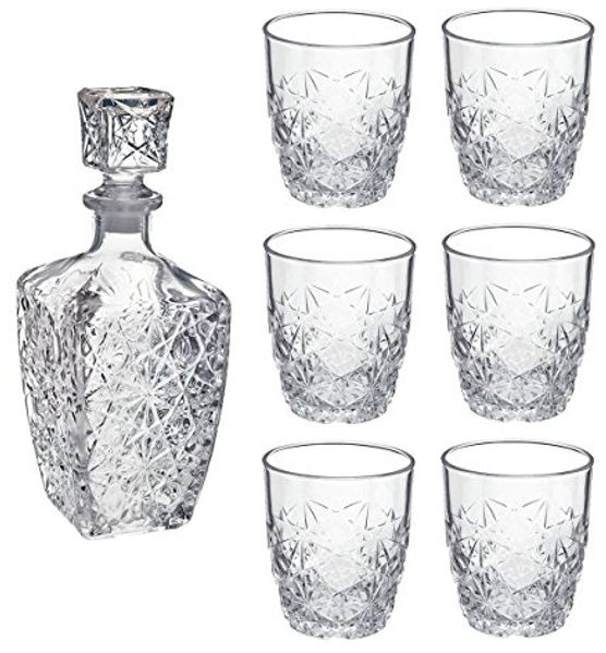 Bormioli Rocco Dedalo Glass Decanter 800ml 6Glasses 260ml