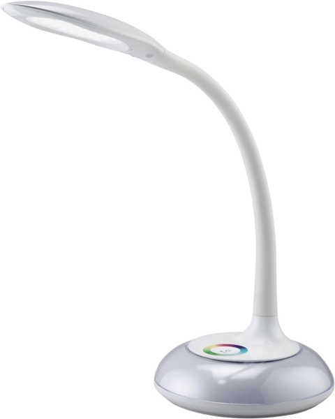 casa NOVA LED Schreibtischlampe RAY, 2-flammig, H 55 cm, Weiß, Kunststoff, Dimmfunktion, RGB-Farbwechsel, Touchsensor, LED fest integriert, Neutralweiß