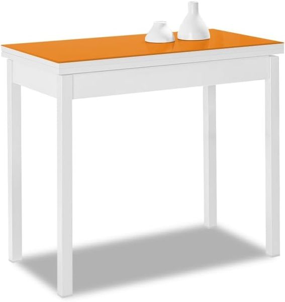 ASTIMESA Buchtyp Küchentisch, Orange, 80x40 cm bis 80x80 cm