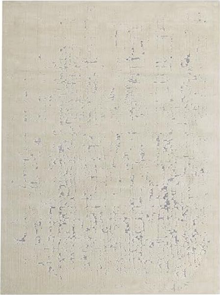 Teppich creme grau 300 x 400 cm abstraktes Muster Kurzflor NAKUS