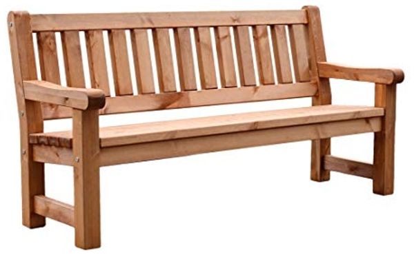 Gartenbank ALLGÄU 184 cm Kiefer geölt mit Armlehne 3-sitzig