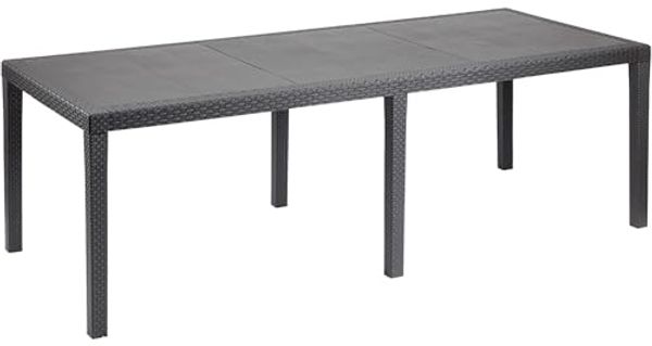 Rechteckiger ausziehbarer Gartentisch, Made in Italy, Farbe Anthrazit, Maße 150 x 72 x 90 cm (ausziehbar bis 220 cm)