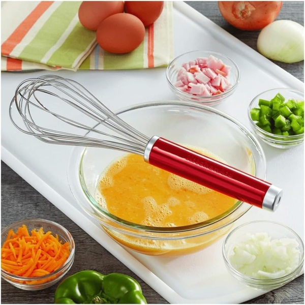 KitchenAid Schneebesen, manueller Schaumschläger aus Edelstahl – Empire Rot Bild 3