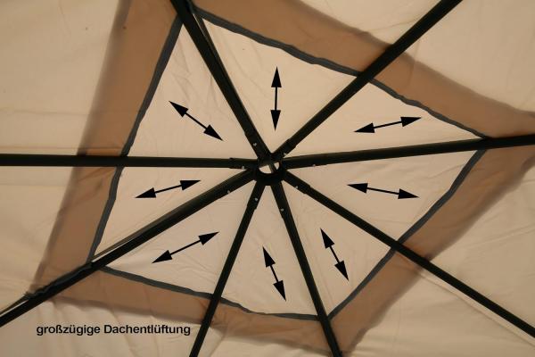 GRASEKAMP Qualität seit 1972 Pavillon Rimini Flex 3x3 m Beige Party Zelt Antik Garten Bild 5