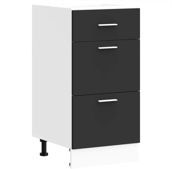 vidaXL Unterschrank Schwarz 40 x 46 x 81,5 cm Holzwerkstoff, Küchenschrank, Schrank Küche, Unterschrank Küche, Küchenmöbel, Küchenzeile