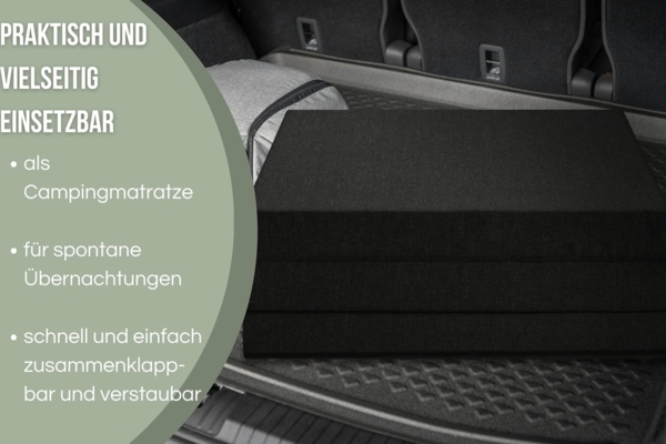 Badenia Trendline faltbare Gästematratze, mit Mikrofaserbezug, 196x65 cm Liegefläche, schwarz Bild 4