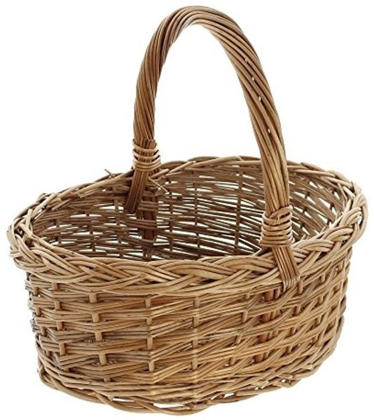 Bügelkorb 35cm Zopfmuster Korb Erntekorb Einkaufskorb Tragekorb Korb Pilzkorb