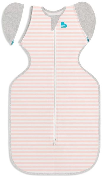 Love To Dream Übergang Pucksack, Baby Schlafsack, XL (11-14kg), ideal für Moderate Temperaturen 20-24°C, Arme hoch, zweiweg-Reißverschluss für einfaches Windelwechseln, abzippbare Flügel, Rosa