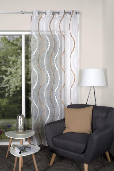 HOME WOHNIDEEN Vorhang Home Wohnideen 53021 ALAVARO Fertigschal mit Ösen, 245x140 cm (1 St), Ösen, halbtransparent, Polyester