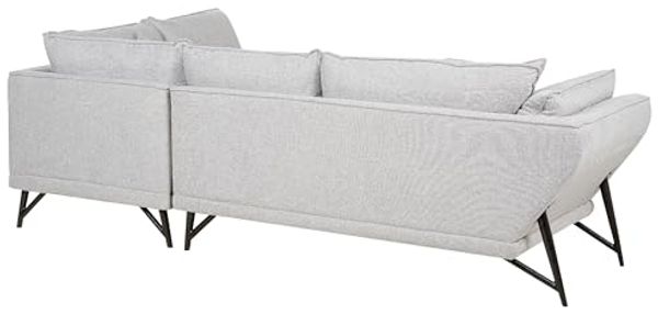 Ecksofa ELGA Stoff Hellgrau Linksseitig Bild 5