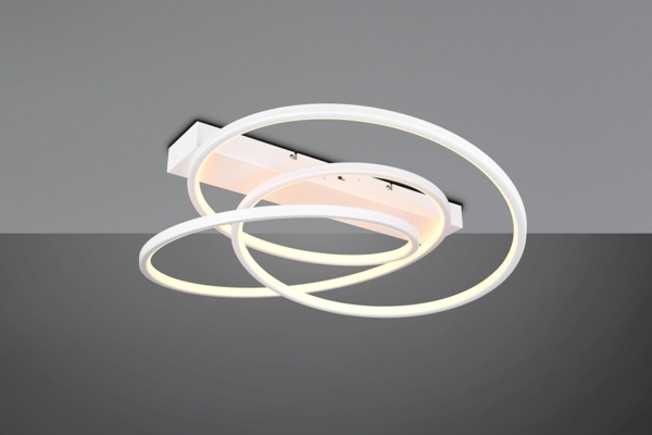 Moderne dimmbare LED Deckenleuchte DARVIN in Weiß, Breite 64cm Bild 2