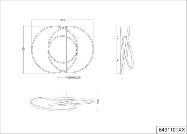 Moderne dimmbare LED Deckenleuchte DARVIN in Weiß, Breite 64cm Bild 9