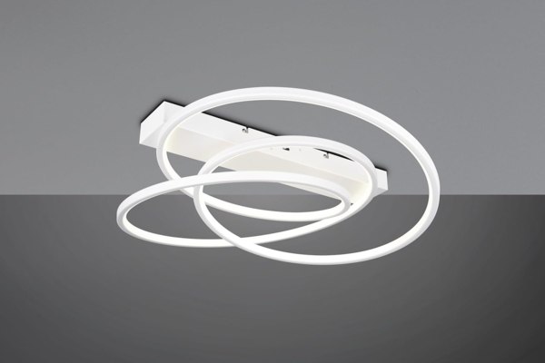 Moderne dimmbare LED Deckenleuchte DARVIN in Weiß, Breite 64cm Bild 7