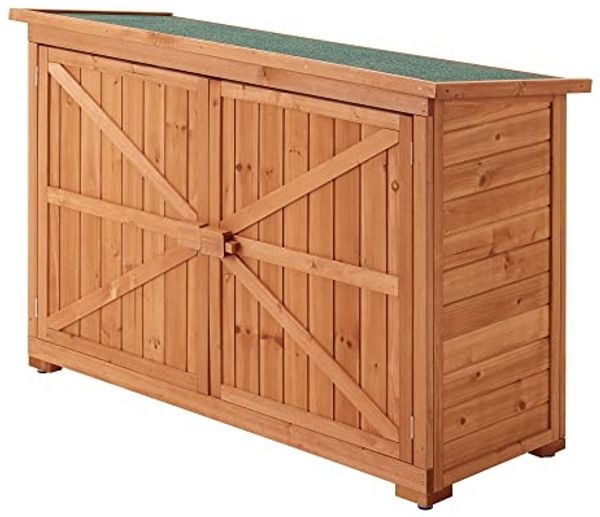 Geräteschrank Kerteminde Kaminholzlager Brennholzregal 88 x 128 x 50 cm [en. casa]