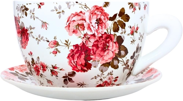 Dekohelden24 Pflanzkübel Pflanztassen in verschiedenen Farben (1 St), Keramik, bunt