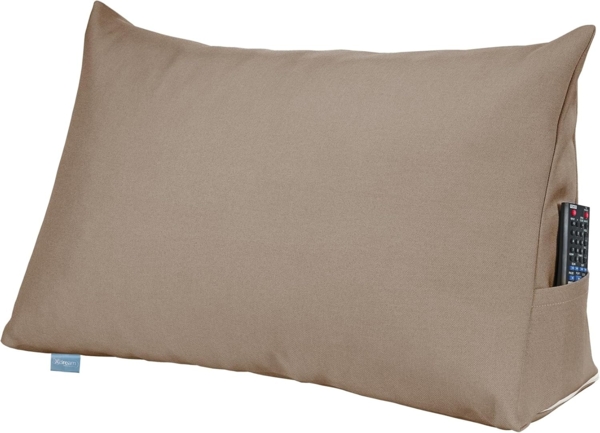 XDREAM Rückenkissen ergonomisches Keilkissen für Bett und Sofa, 1-tlg, als Kopfkissen oder Venenkissen verwendbar, mit praktischem Seitenfach