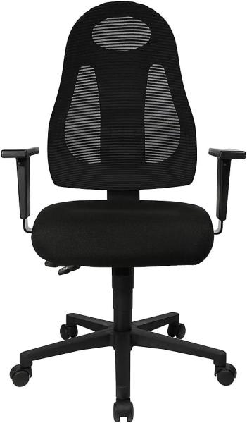 Topstar Free Art, ergonomischer Bürostuhl, Schreibtischstuhl, inkl. höhenverstellbarer Armlehnen, Stoff, Schwarz/Schwarz