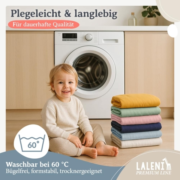 Laleni Premium Spannbettlaken Stubenwagen rechteckig 42x81 cm - Oeko-Tex Zertifiziert, 100% Baumwolle, atmungsaktives Spannbetttuch Jersey Baby, 150 g/m², Summer Green - Grün Bild 7