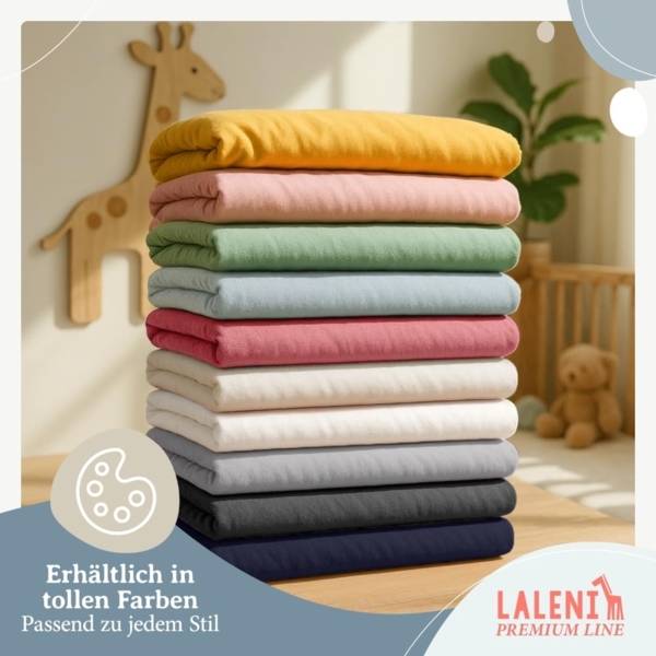 Laleni Premium Spannbettlaken Stubenwagen rechteckig 42x81 cm - Oeko-Tex Zertifiziert, 100% Baumwolle, atmungsaktives Spannbetttuch Jersey Baby, 150 g/m², Summer Green - Grün Bild 8