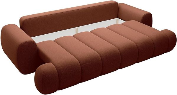 Vente-unique - FRIDORA Sofa Stoff Rot - B 110 cm x H 81 cm x L 263 cm Bild 5