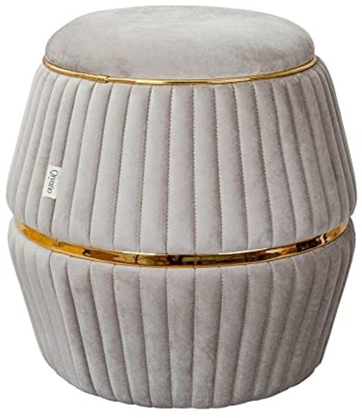 Hocker Doric 225 Taupe / Gold