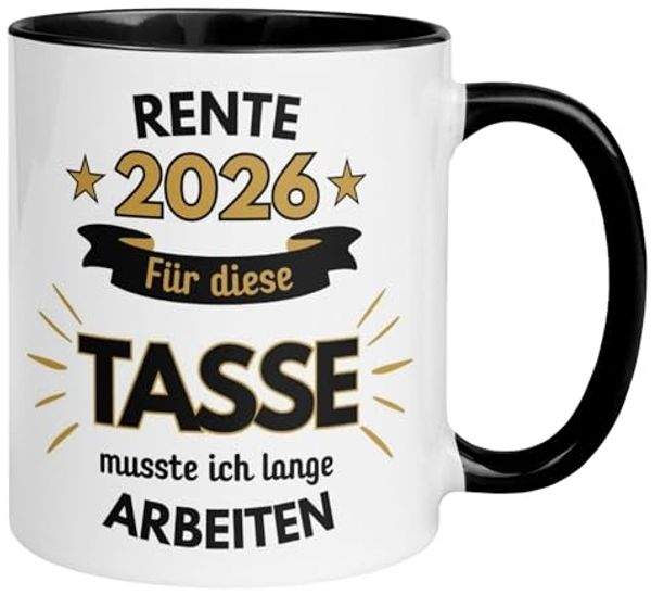 Momentals Tasse Rente – Dafür musste ich lange arbeiten – Renteneintritt Geschenk Mann, Gratis Versand · Links-&Rechtshänder · Spülmaschinenfest