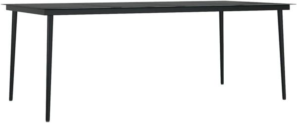 vidaXL Garten-Esstisch Schwarz 200x100x74 cm Stahl und Glas 3100108