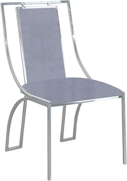 Menzzo Catarina Set mit 2 Stühlen, Silberne Stuhlbeine und Samtbezug Silber