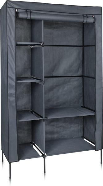 yourGEAR Kleiderschrank Grado - Stoffschrank 105 x 45 x 180 cm Schrank mit Kleiderstange und 6 Ablagefächer