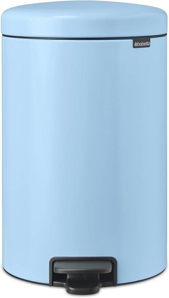 Brabantia - NewIcon Treteimer 20L - Medium Abfalleimer für Küche oder Schlafzimmer - Sanft Schließender Deckel - Leichte Pedalbedienung - Entnehmbarer Inneneimer - Dreamy Blue - 29 x 38 x 47 cm