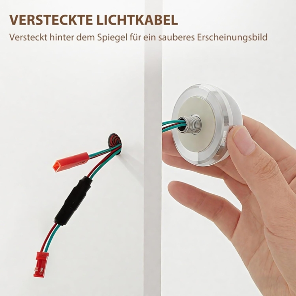 HOMCOM Schminktisch mit dimmbarer LED-Beleuchtung (Frisiertisch, 1-St, Kosmetiktisch mit Spiegel), mit 2 Schubladen, 6 offene Ablagen, für Schlafzimmer, Weiß Bild 5