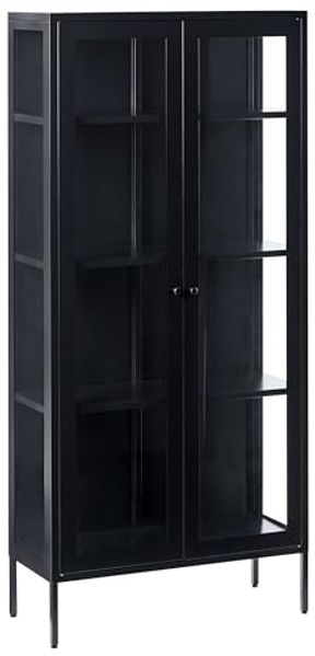 Vitrine HARTY Metall 80 cm 35 cm Schwarz