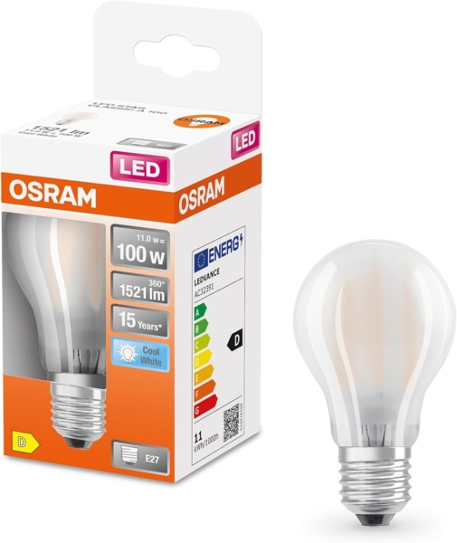 OSRAM LED Filament Birne E27 11W 1.521lm 4.000K klar