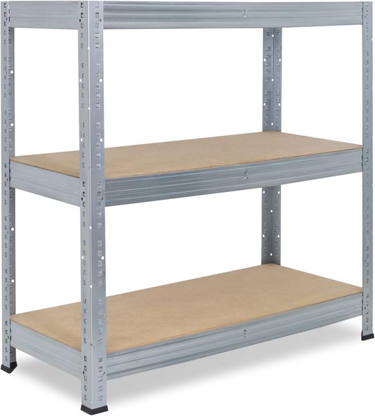 shelfplaza PRO 115x120x60 cm Schwerlastregal in grau-verzinkt mit 3 Böden und 200 kg Traglast pro Boden