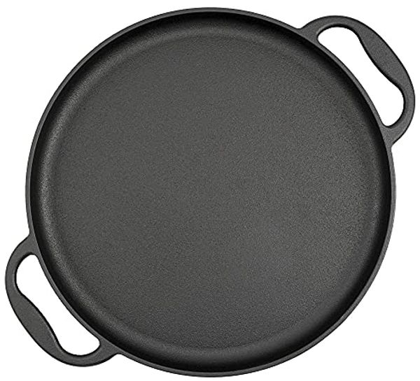 BBQ-Toro Grillpfanne Gusseisen Grillpfanne Ø 35 cm - Servierpfanne, Grillplatte, Gusseisen