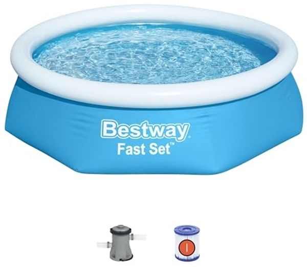 Bestway® Fast Set™ Aufblasbare Pool Set - 244 x 76 cm - Mit Filterpumpe 1.880 L