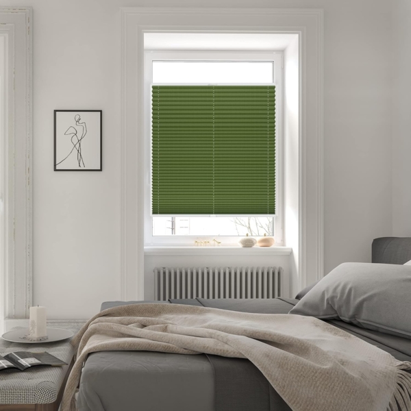 Lichtblick Sonnenschutzsysteme GmbH Verdunklungsplissee Helsingborg 60 cm x 100 cm (BxL) Grün Verdunkelnd mit Thermofunktion; einfache Installation mit Klemmträgern; verspannt Bild 2