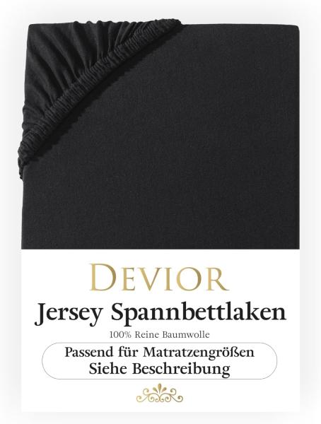 Devior Spannbettlaken 180x200 - 200x220 Boxspringbett und Wasserbett 100% Baumwolle, Jersey, Gummizug: Rundumgummizug, Bettlaken bis 32cm Matratzenhöhe Bezug 200x220