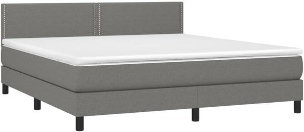 vidaXL Boxspringbett mit Matratze Dunkelgrau 160x200 cm Stoff, Härtegrad: H2 [3139986]