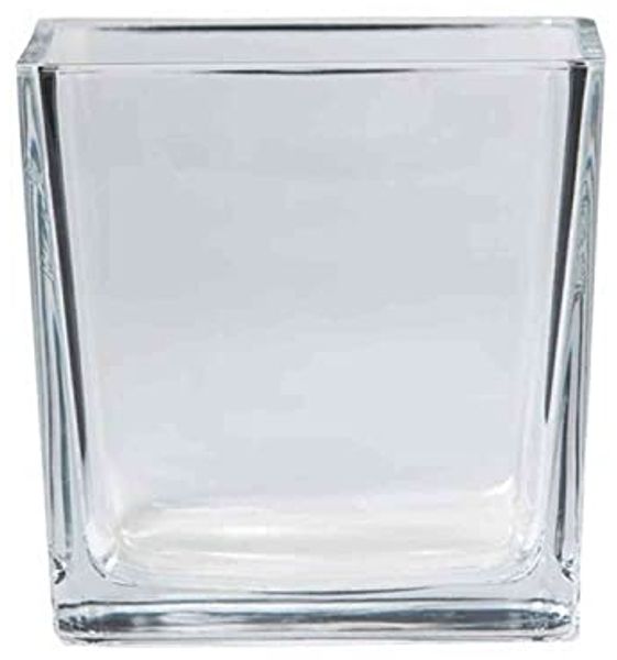 INNA-Glas Blumentopf Pflanztopf LEVI, Würfel - viereckig, klar, 12x12x12cm