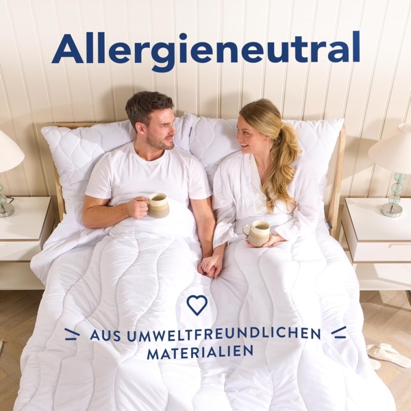 John Cotton New Way Bettdecke 200x200 cm - Leichte Steppdecke für Sommer | Super Weiche & Atmungsaktive Allergiker Sommerdecke | Oeko-Test Zertifiziert Decke | 200x200 Dünne Decken | Bettdecken | Weiß Bild 4