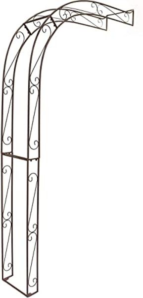 Rankhilfe "Halbbogen" aus Metall in Rost Optik, Rankhilfe, Pergola, Rankbogen, Halb-Rosenbogen, Wandbogen halbrund, Metallbogen, Spalier